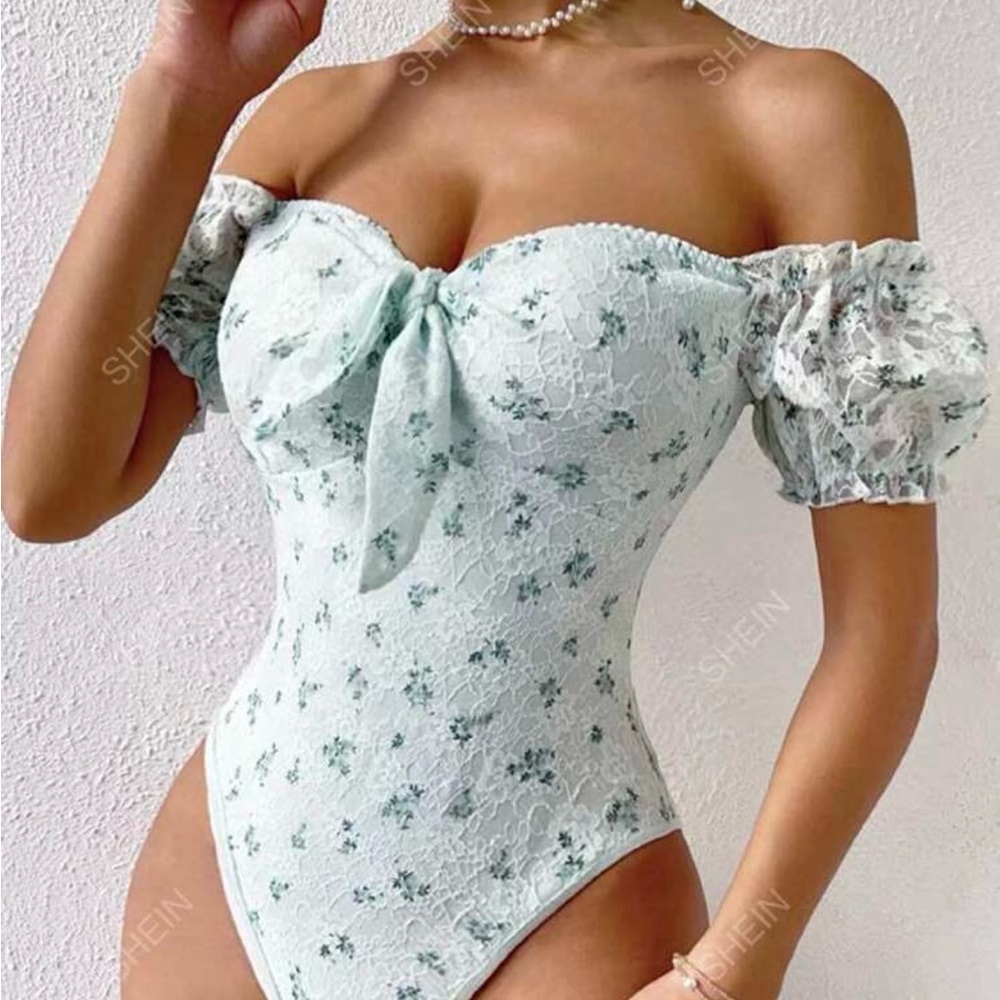 Off Shoulder Floral Bodysuit